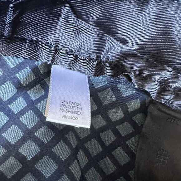 Banana Republic Pants Women Size 4 Camden Fit Blue Diamond Jacquard Ankle Career - Picture 7 of 10